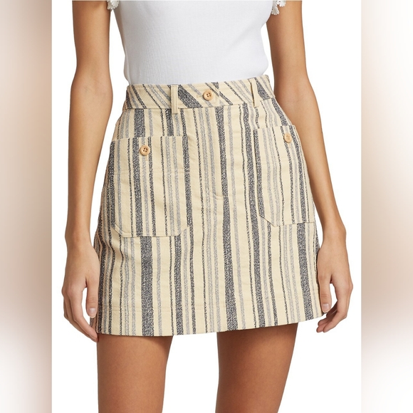 See by Chloe Striped Canvas Skirt size 40 / medium - Picture 1 of 9